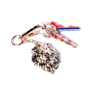 Franki Ray Lion Keychain With Lustrous Gold Finish