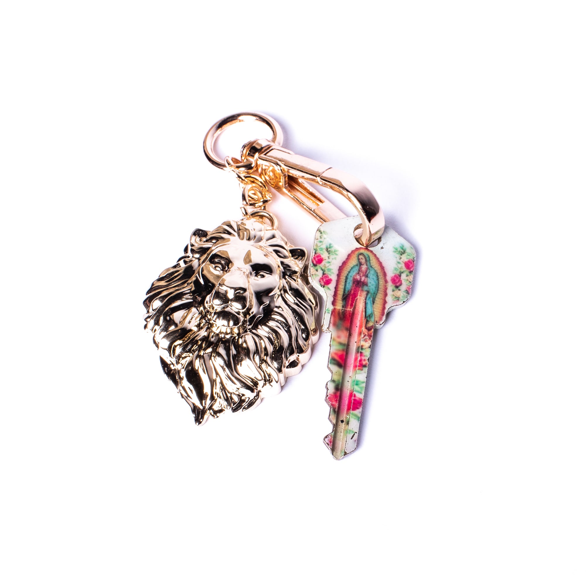 Franki Ray Lion Keychain With Lustrous Gold Finish