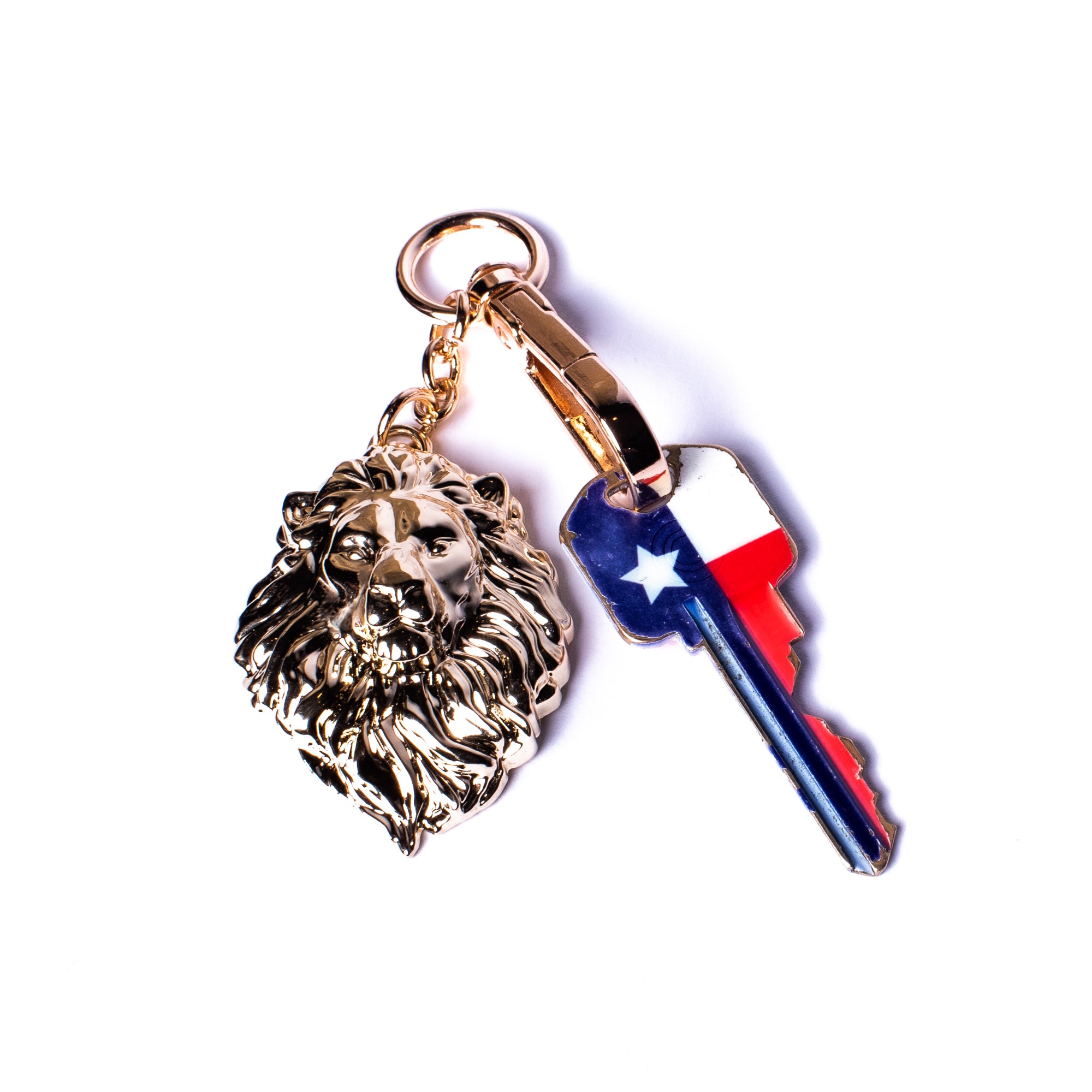 Franki Ray Lion Keychain With Lustrous Gold Finish