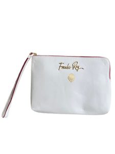 Whimsical White Wristlet Bag